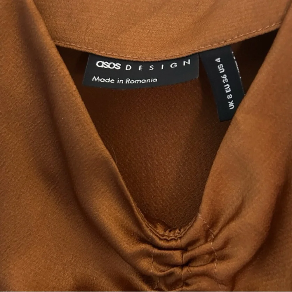 ASOS Brown Ruched Women's Top - Picture 3 of 4